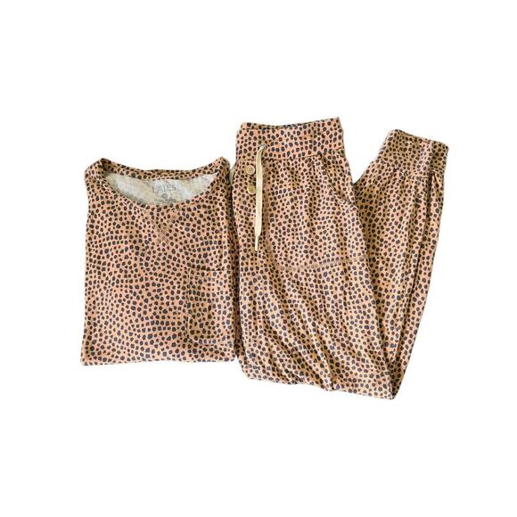 Lates By Kate Cheetah Printed LS Pajama Set Modal Blend Size XS - Picture 1 of 9
